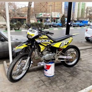 استیکر نیم ژله ایی  با لمینیت محافظتی موتور سیکلت روان