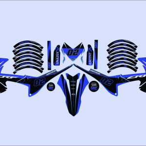 استیکر نیم ژله ایی موتور سیکلت پرواز فلات طرحcrf رنگ آبی