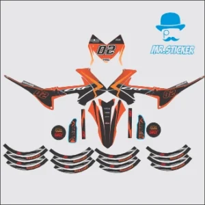 استیکر نیم ژله ایی موتور سیکلت پرواز فلات طرحcrf